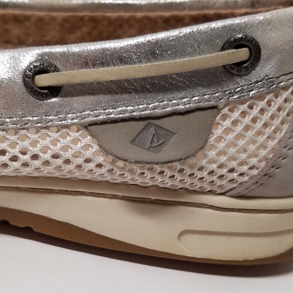 Sperry Topsider Gray & Silver Metallic Angelfish Boat Shoe - Picture 8 of 16